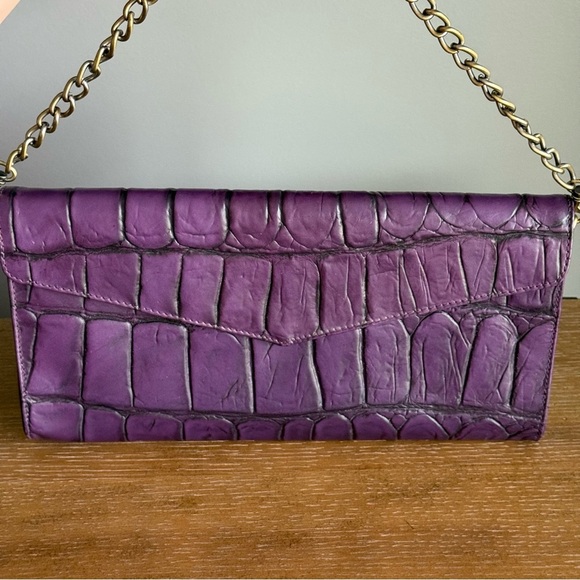 Michael Rome Embossed Clutch Italy Leather - Picture 2 of 11